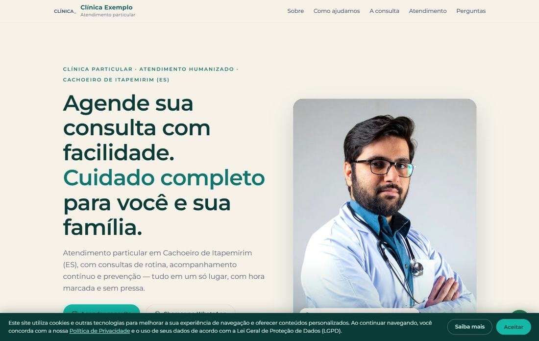 Demonstração de site para consultório