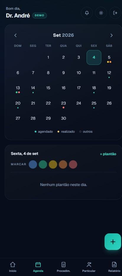 App de plantões: agenda